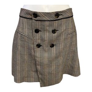 Zara Fall Plaid Houndstooth Mini Skirt, Large